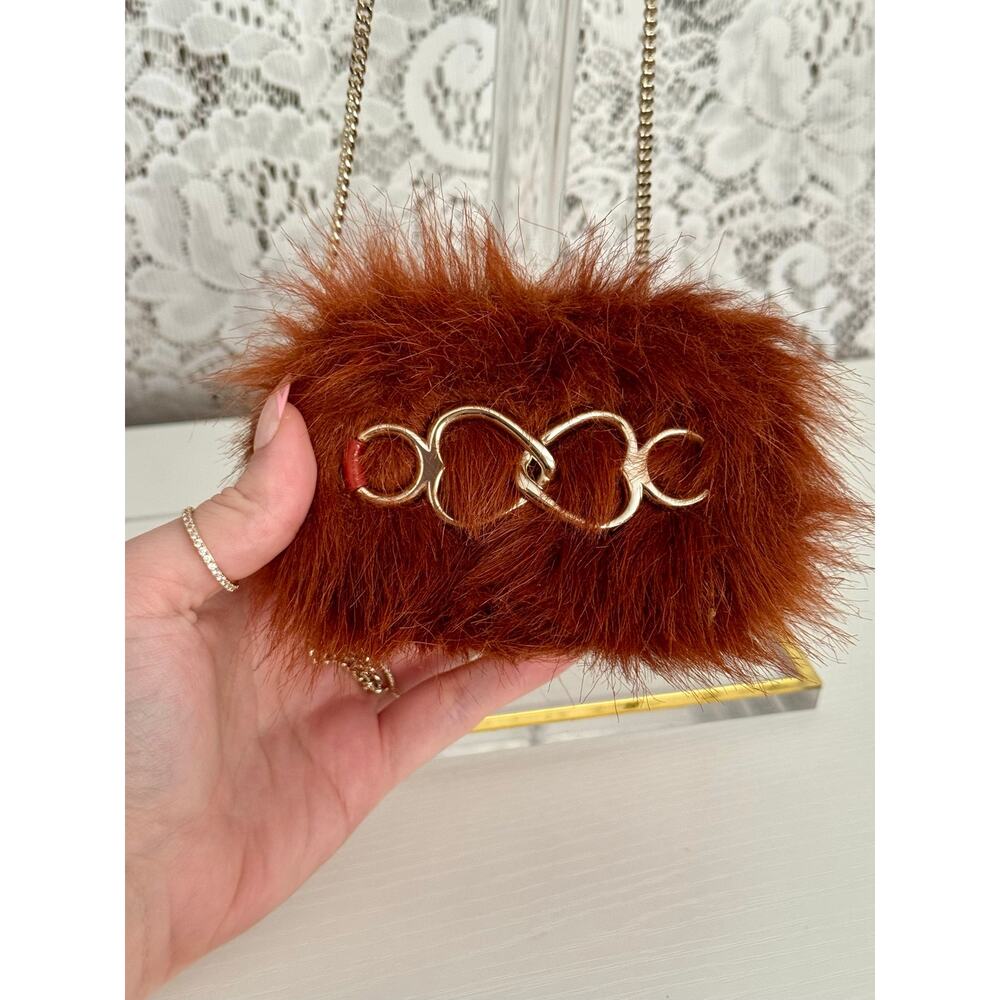 Kate Spade Sample Faux Fur MICRO Mini Crossbody Chain Bag Rare HTF